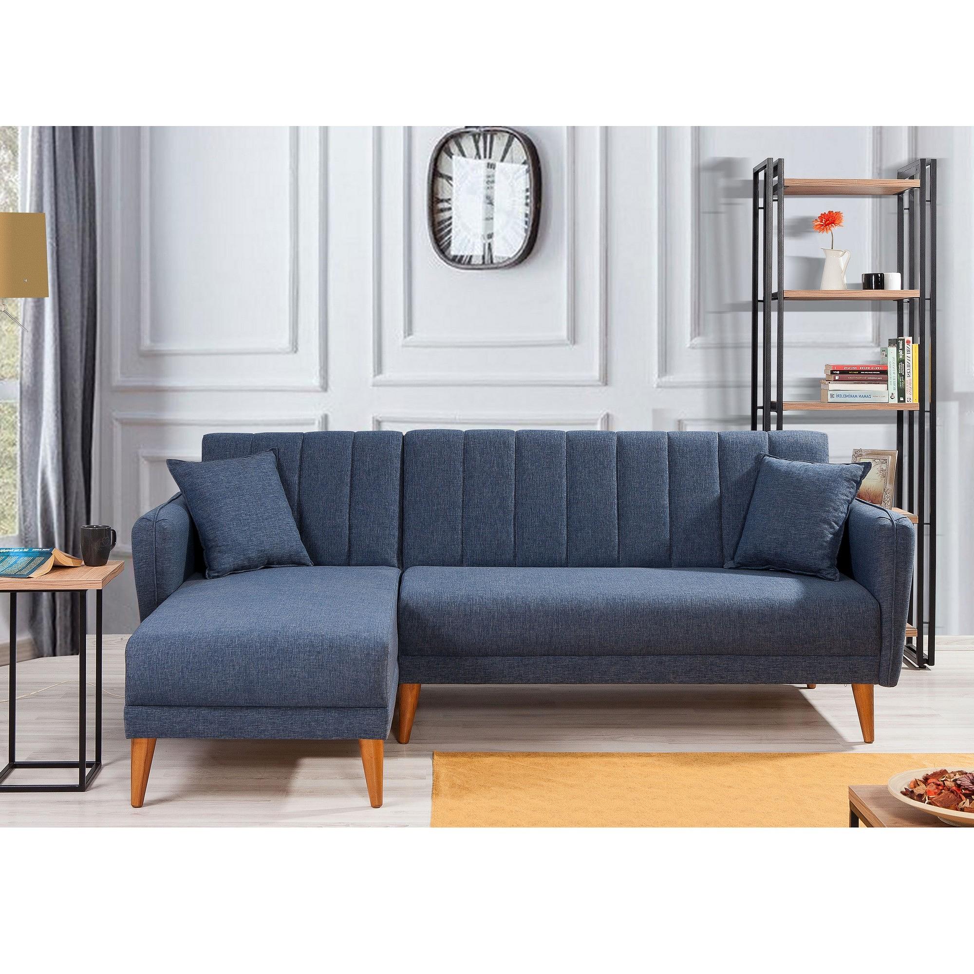 Aqua Corner Schlafsofa Links Dunkelblau 2