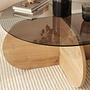 Bubble Coffee Table Safety Glass Tinted Oak Brown Ø75cm 5