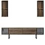 Chrome Line TV-Schrank Holz Walnuss Schwarz 7