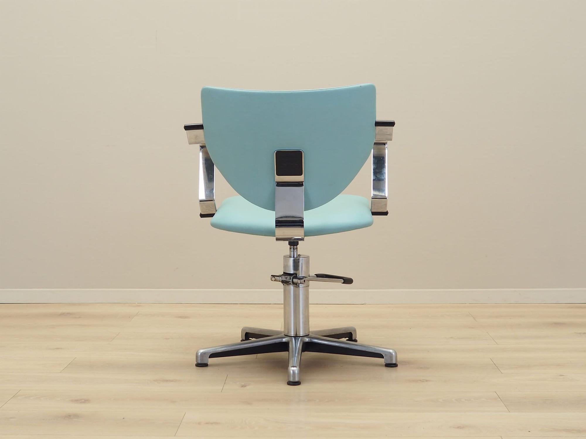 Barber chair Leather Blue 1980s 4