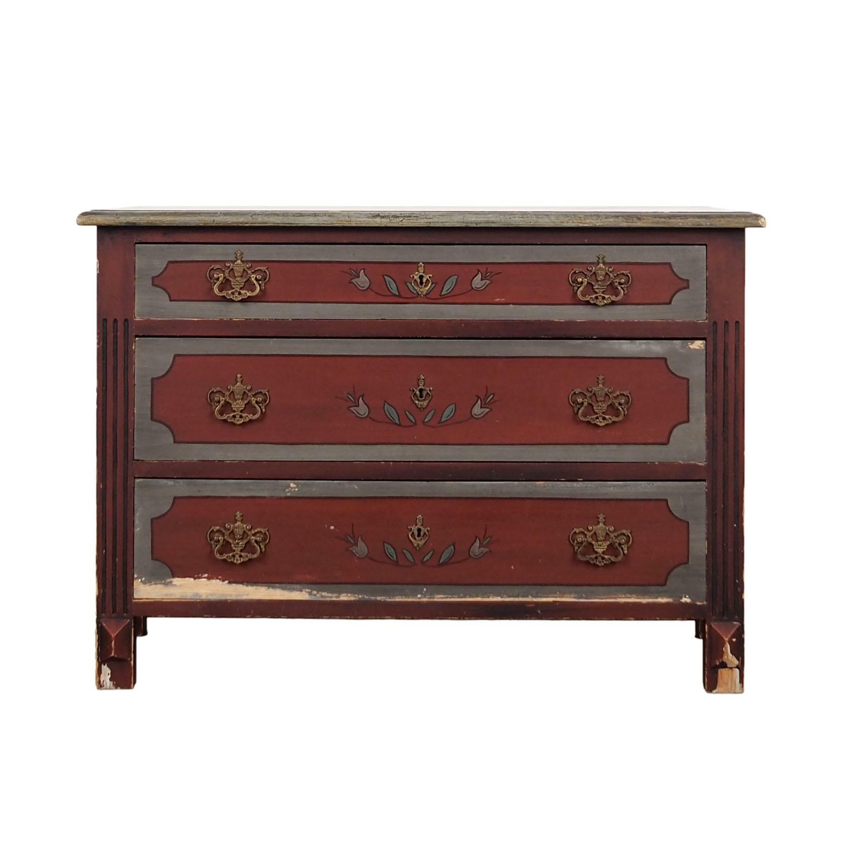 Vintage chest of drawers Pine wood Brown 1950s 0
