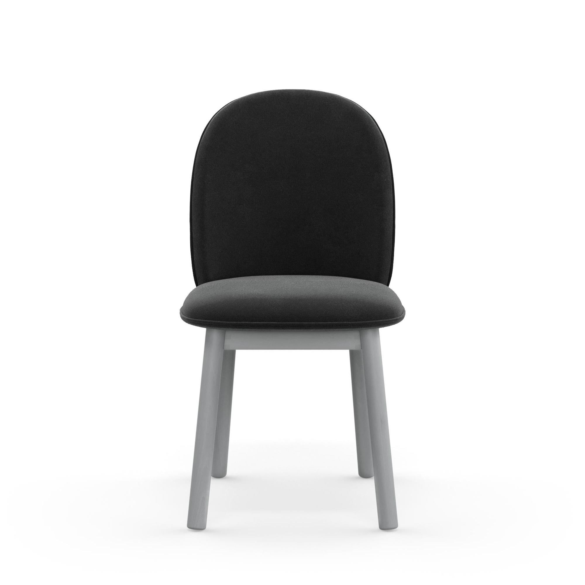 Ace Chair Velours Holz Grau 1