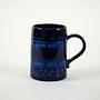 Dark blue ceramic pitcher 1970s 3