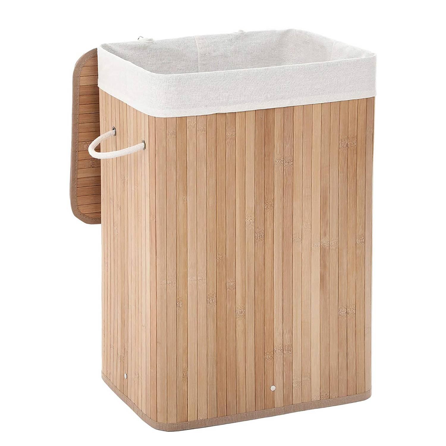 Wäschekorb Mondeville Bambus / Webstoff Beige 1