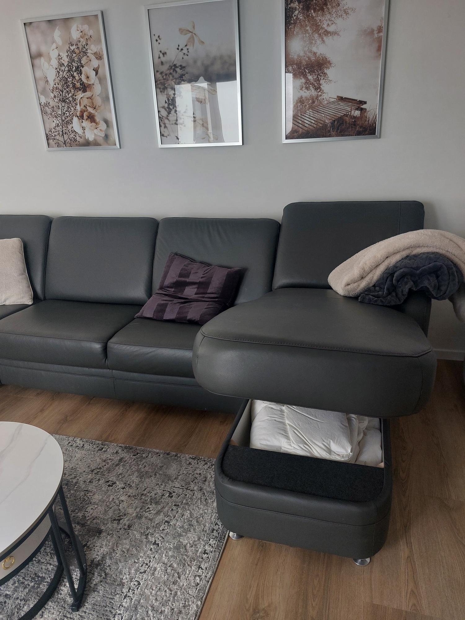 Anthracite Leather Sofa 4