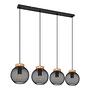 4-flame pendant light Pablo Ficus iron black 1