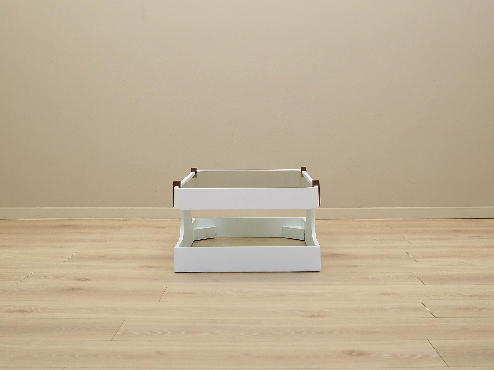 Kaffeetisch Glas Weiß 1970er Jahre 4