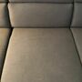 Sofa Récamiere Links mit Hocker Webstoff Metall Grau 5