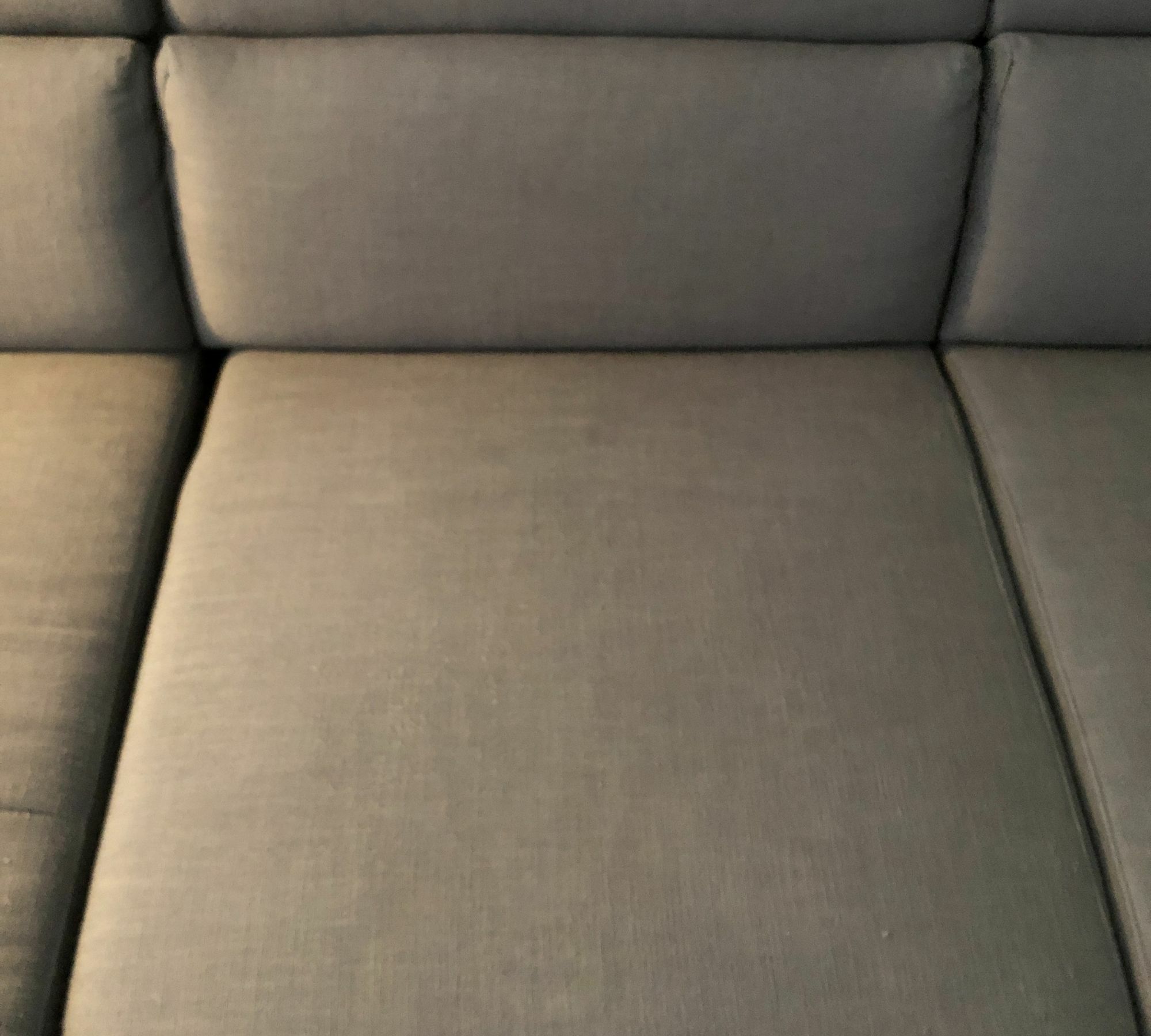 Sofa Récamiere Links mit Hocker Webstoff Metall Grau 5