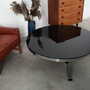 Vintage Couchtisch Glas Metall Schwarz 1970er Jahre 3