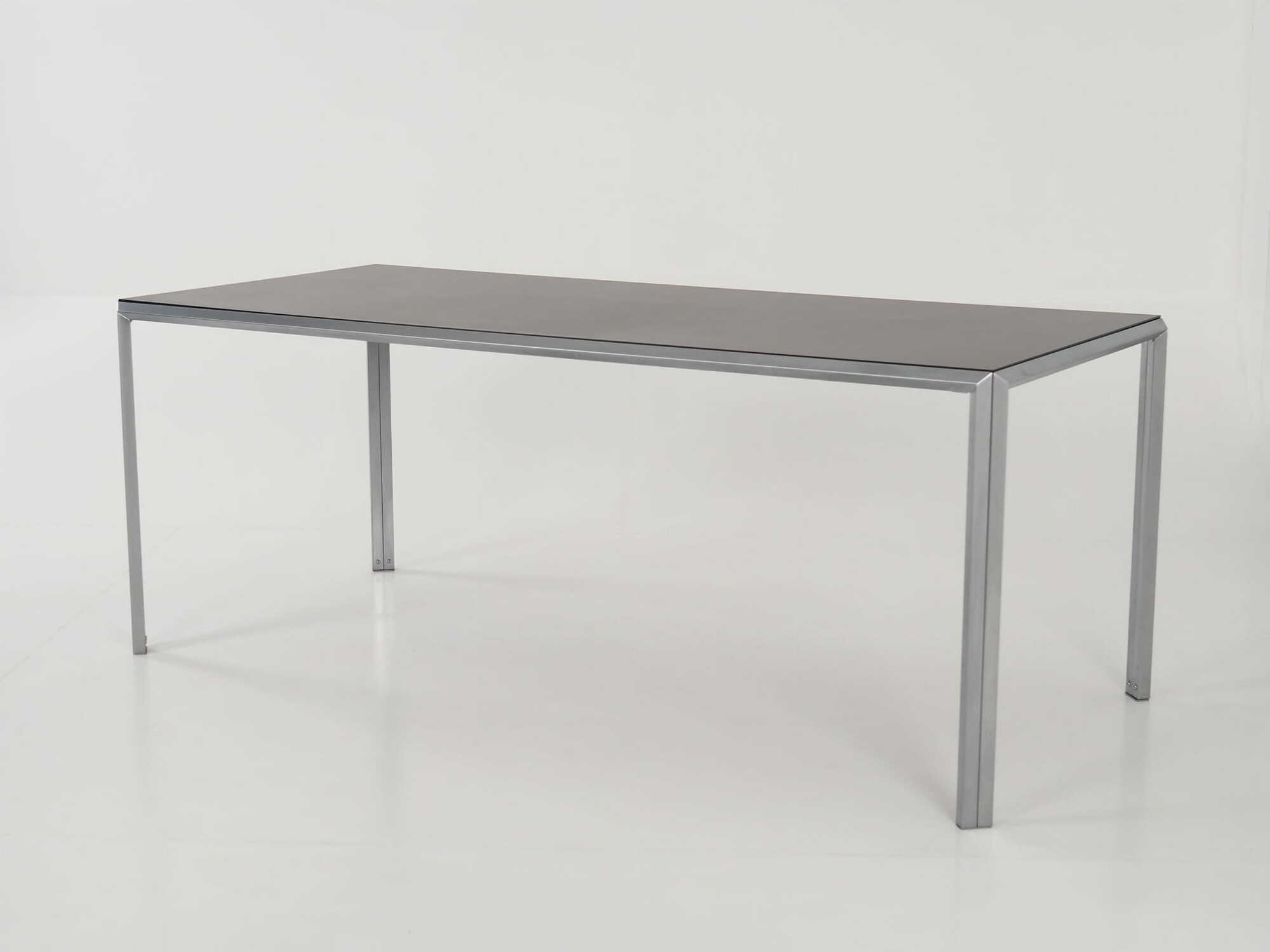 Vintage Table Aluminum Grey 1980s 2