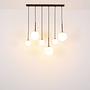 3-Flammig Pendelleuchte Clarke Farbglas Eisen 3