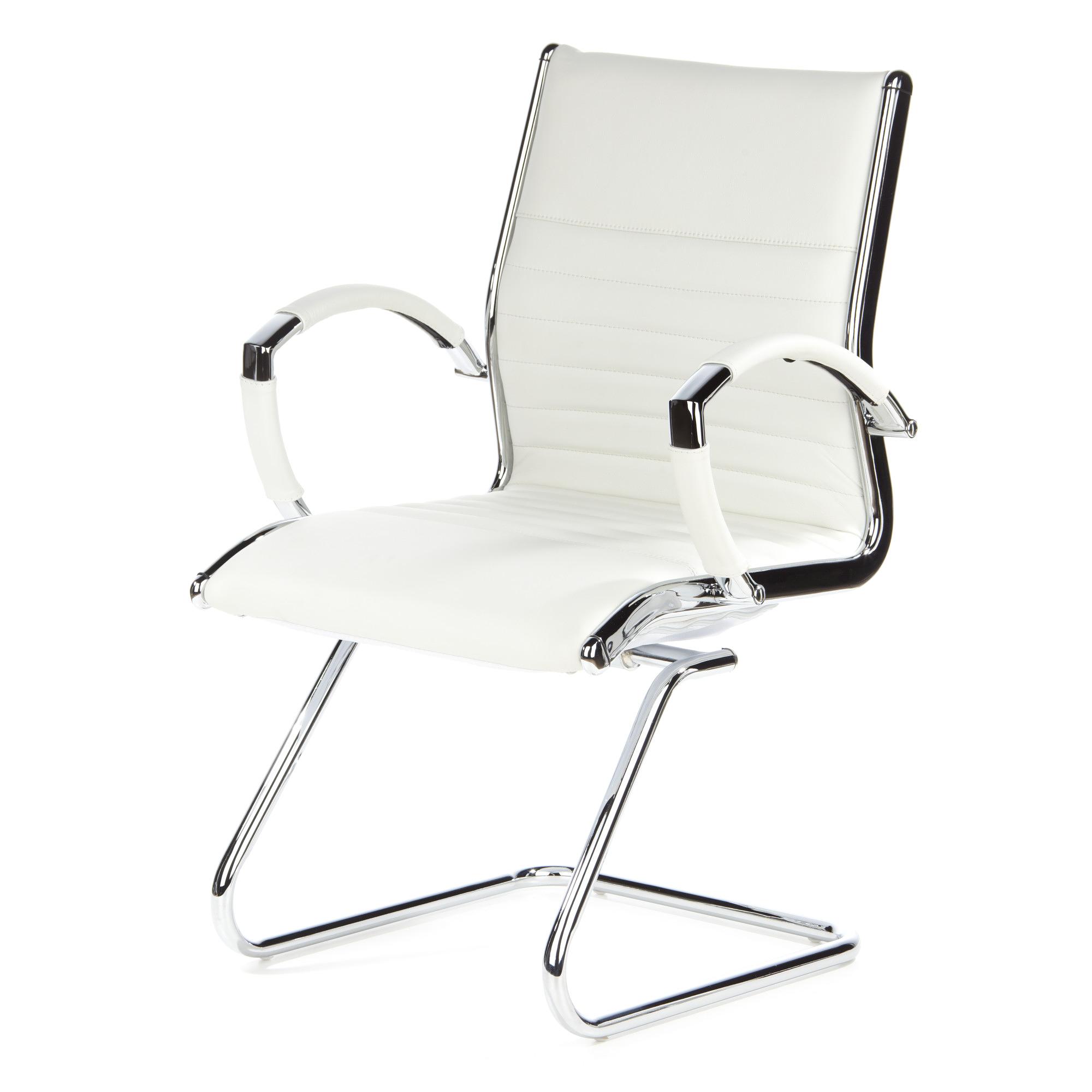 PARMA V Chair Cantilever Leather White 9