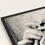 Holding Camera Art Print with Frame Black White 2