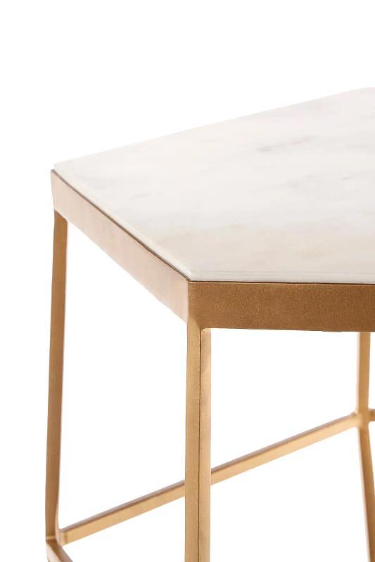 Shalimar Sechseckiger Marmor Beistelltisch
 6