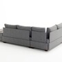 Schlafsofa Récamiere Links Polyester Holz Grau 7