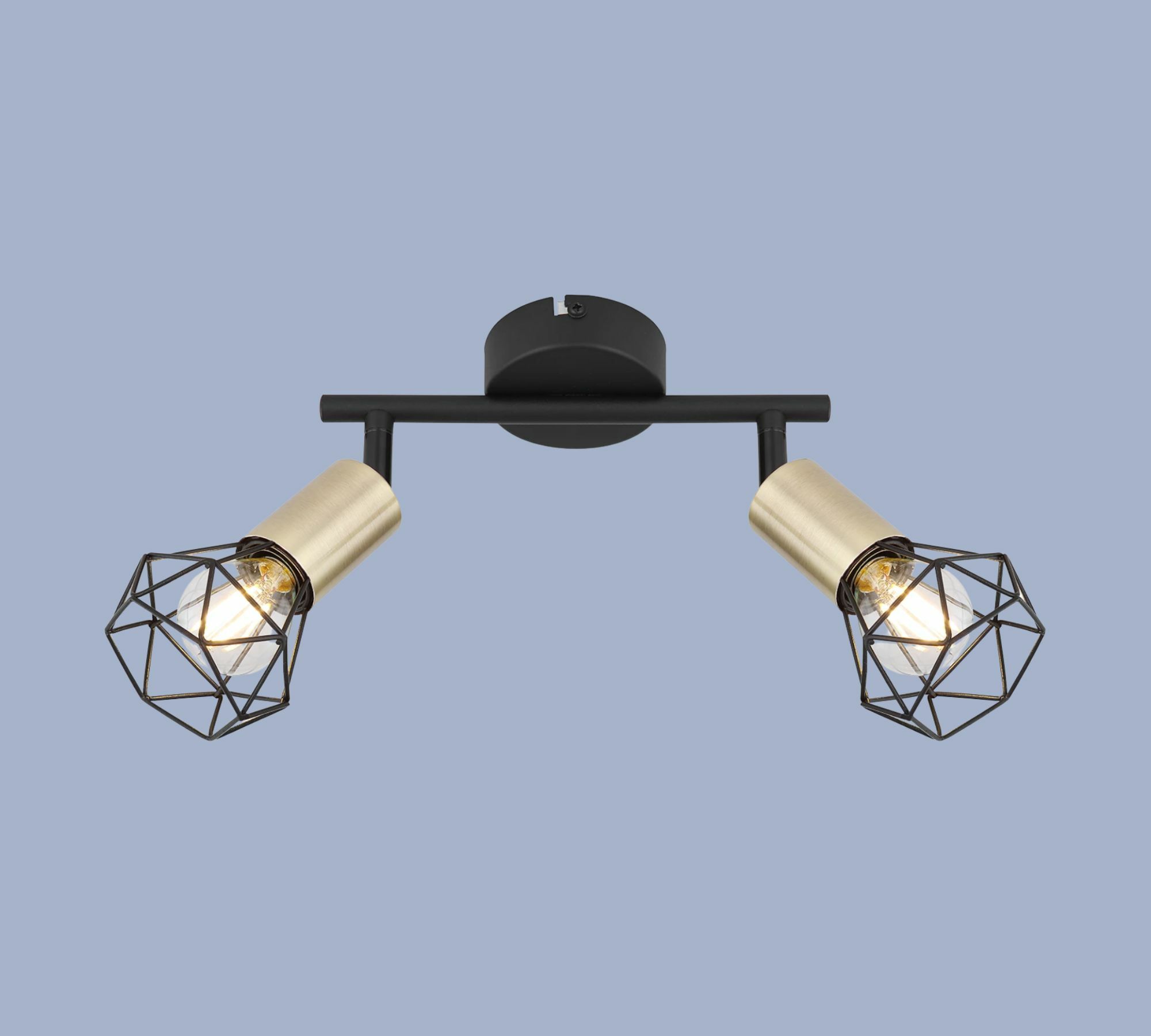2-flame ceiling light metal black 2