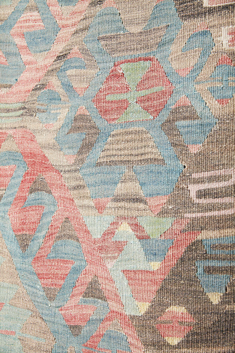 Vintage Anatolian Kilim Handgewebt Wolle 1950er Jahre 2