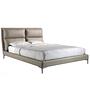 Double bed faux leather gray 0