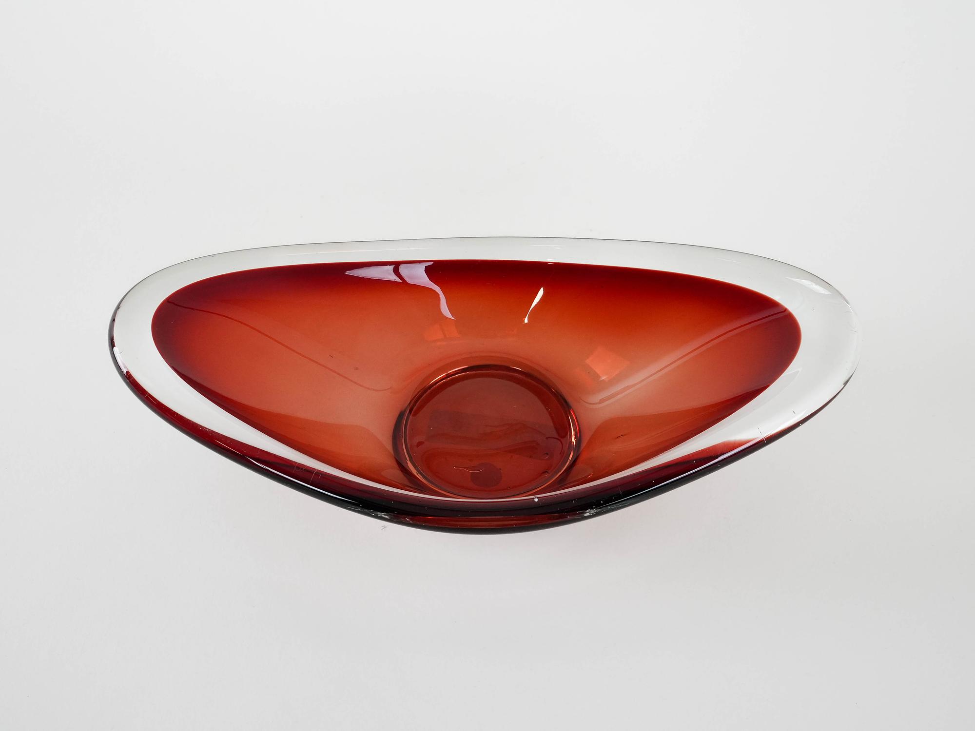 Ruby plate Murano glass1960s 6