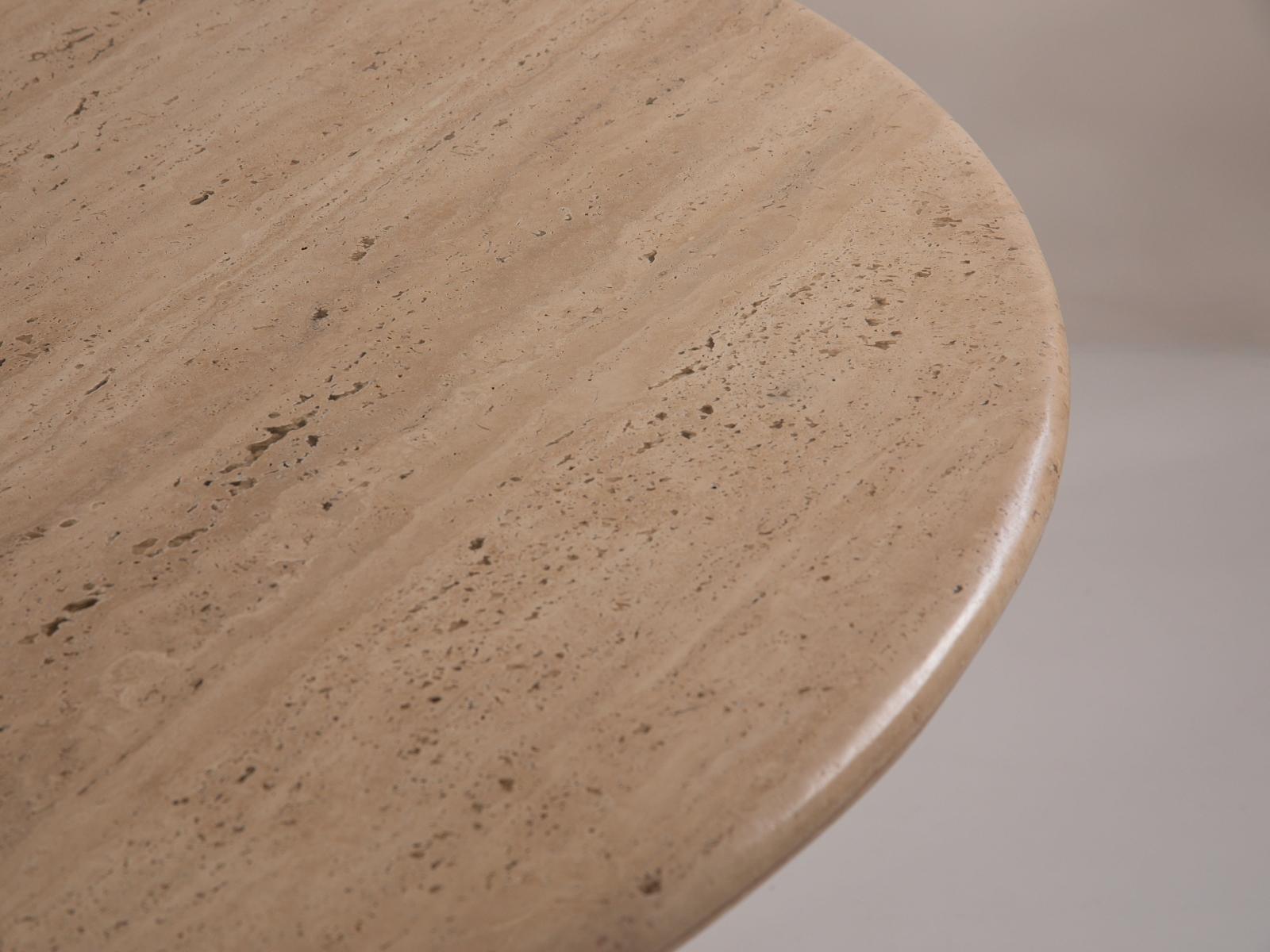 Cleo Dining Table Acacia Wood Travertine 120x120 cm 3