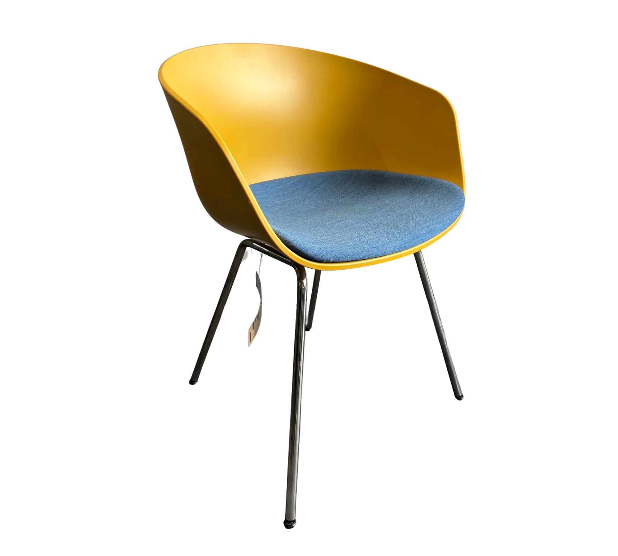 AAC26 Armchair Chrome Mustard Yellow 1