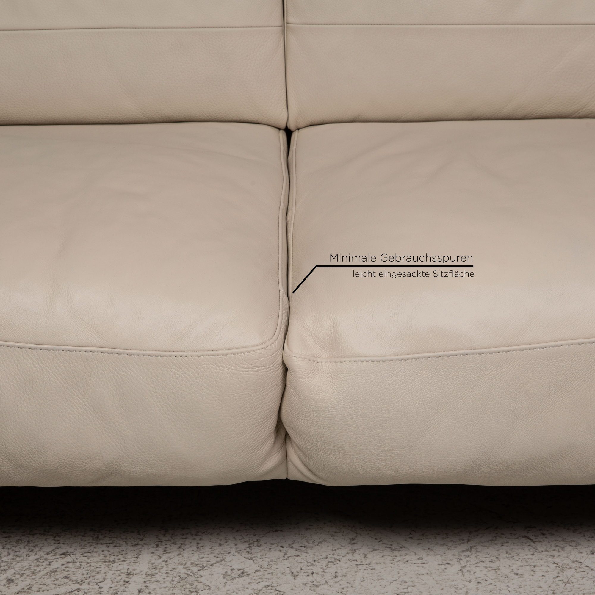 Sofa 2-Sitzer Leder Creme 3