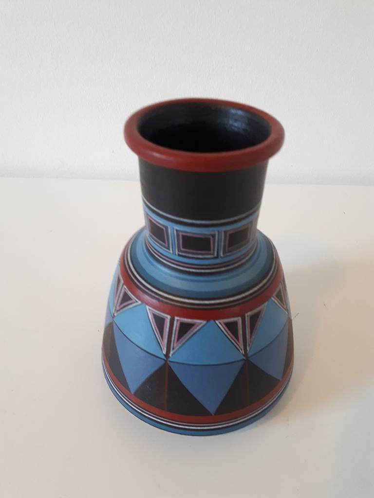 Vintage Vase Ceramic Multicolored 3