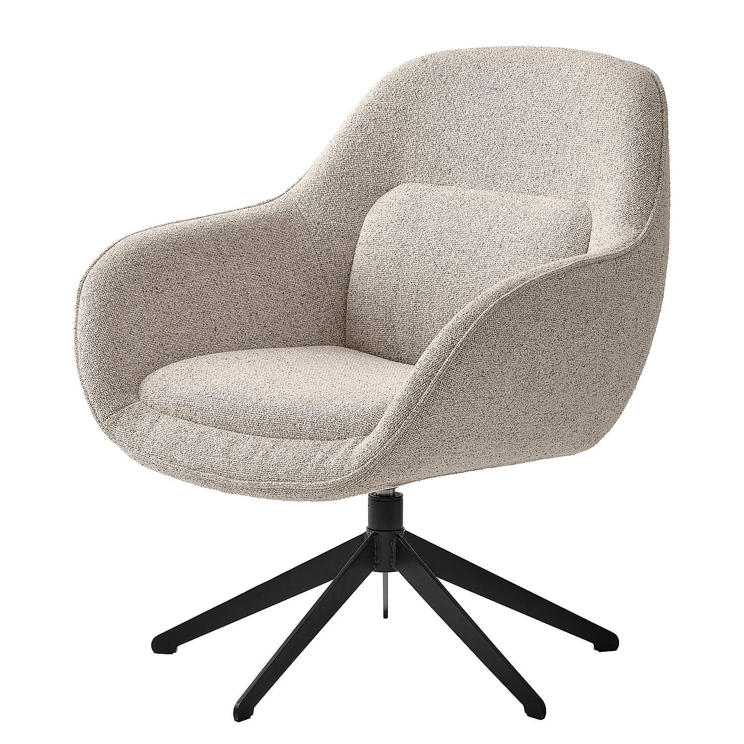 Loungesessel Baracoa Bouclé Stahl Beige Schwarz 0