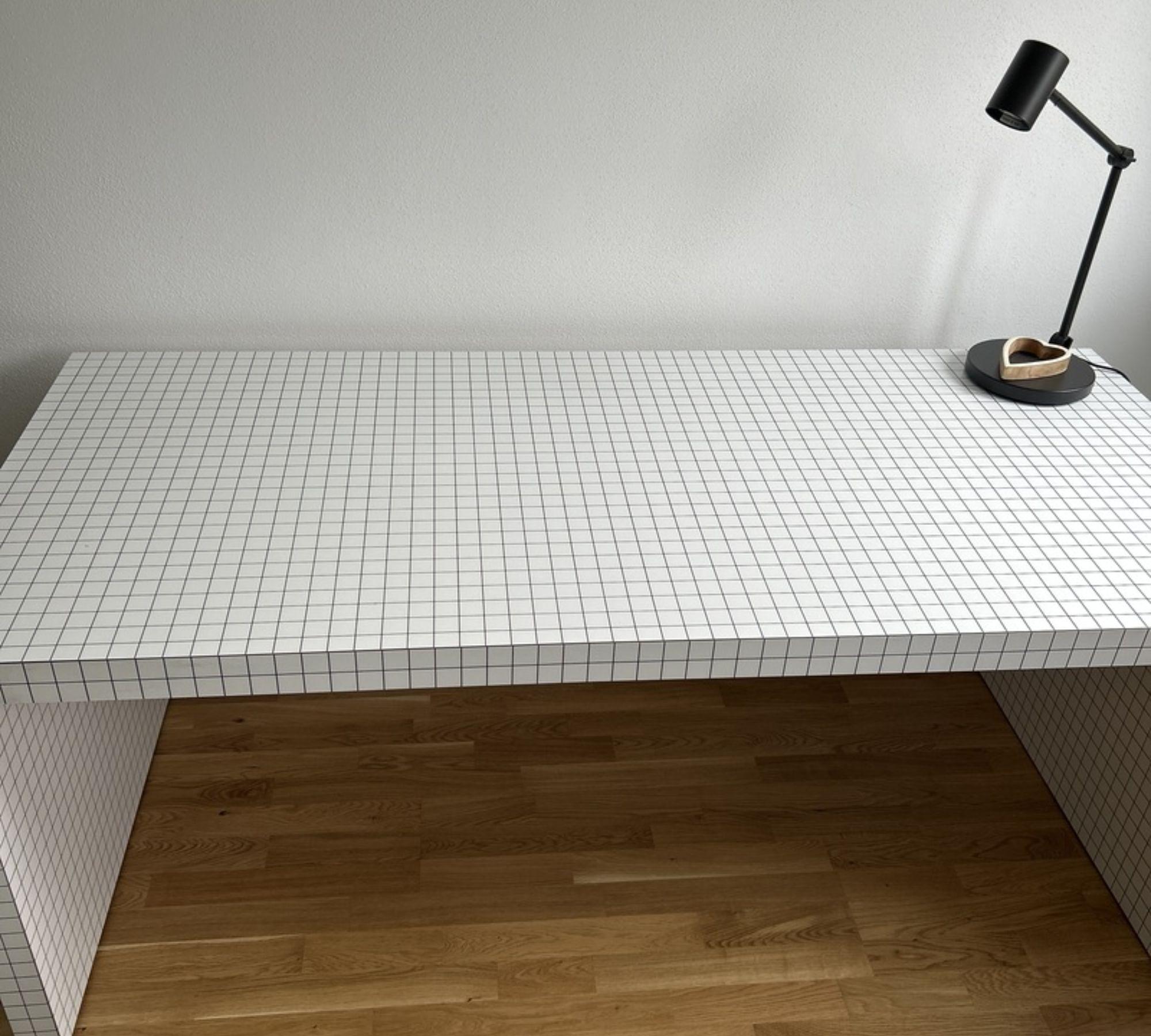 Quaderna Schreibtisch Holz Weiß 4