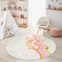 Waves Children's Rug Multicolor Ø120cm 3