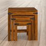 Handgefertigte Nesting Tische 3-Teilig Massivholz 3