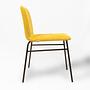 2x Bardot Chair Textile Metal Yellow 3