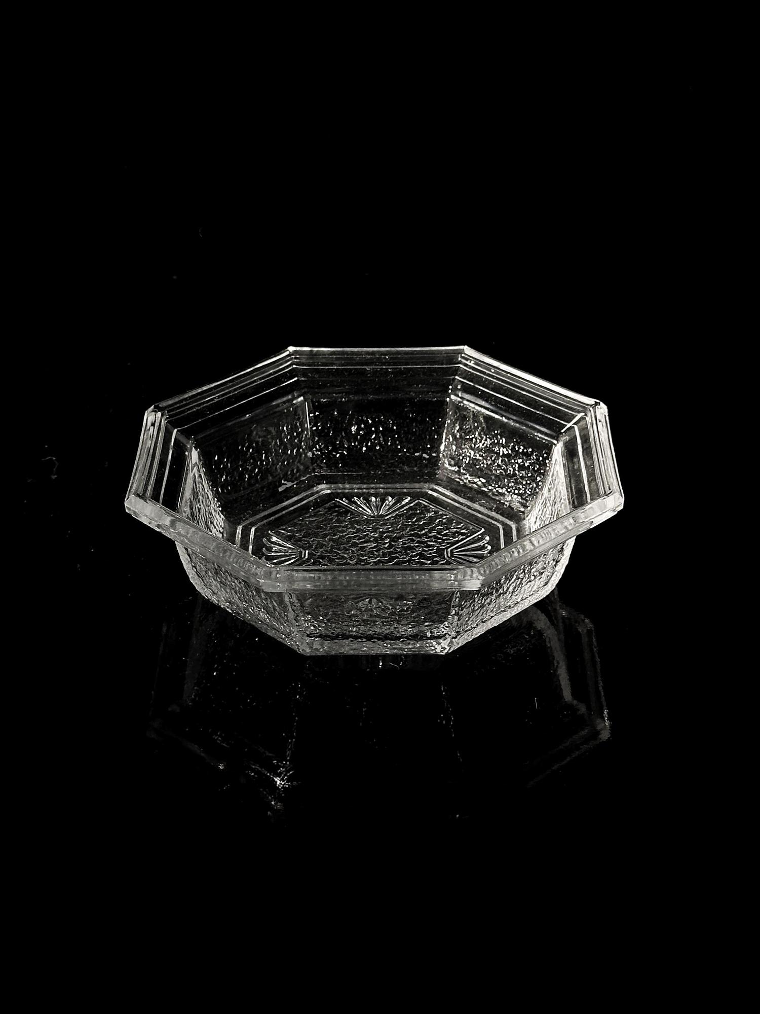 5x Vintage Art Deco Revival Bowl Lead Crystal 1960s 2