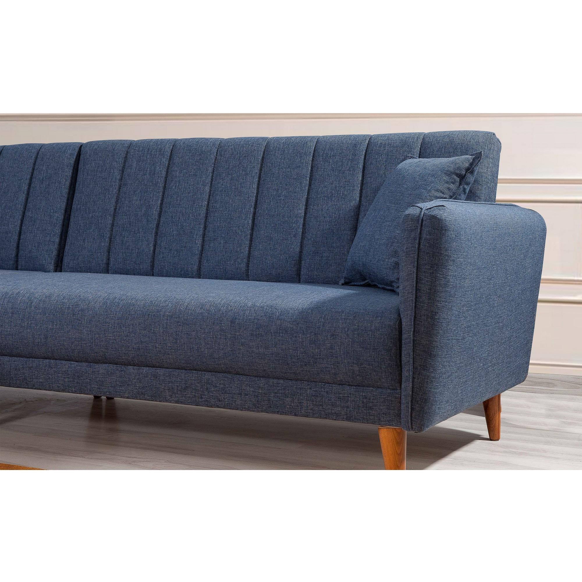 Aqua Corner Schlafsofa Links Dunkelblau 3