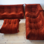 Togo Lounge Set 4 pz. Velluto a coste Arancione 1