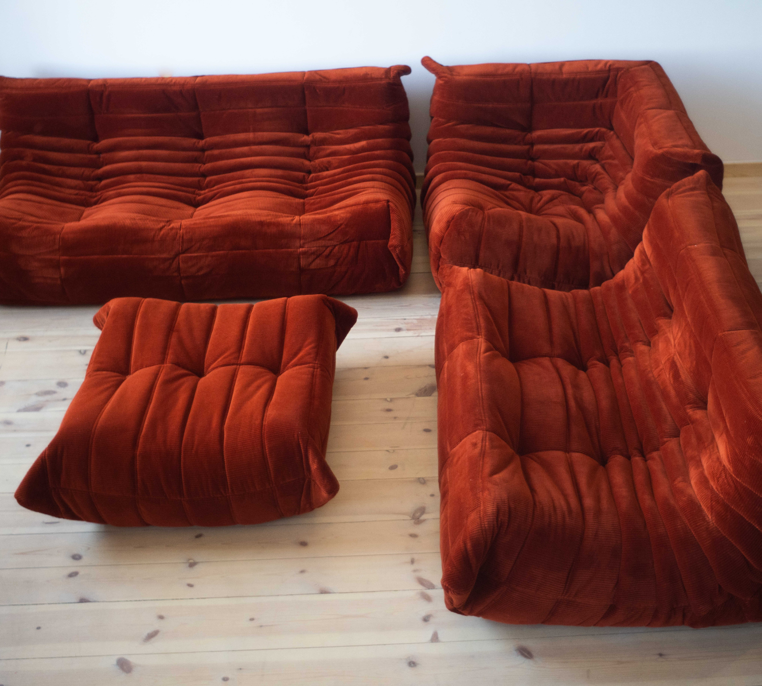 Togo Lounge Set 4-pc. Cord Orange 1