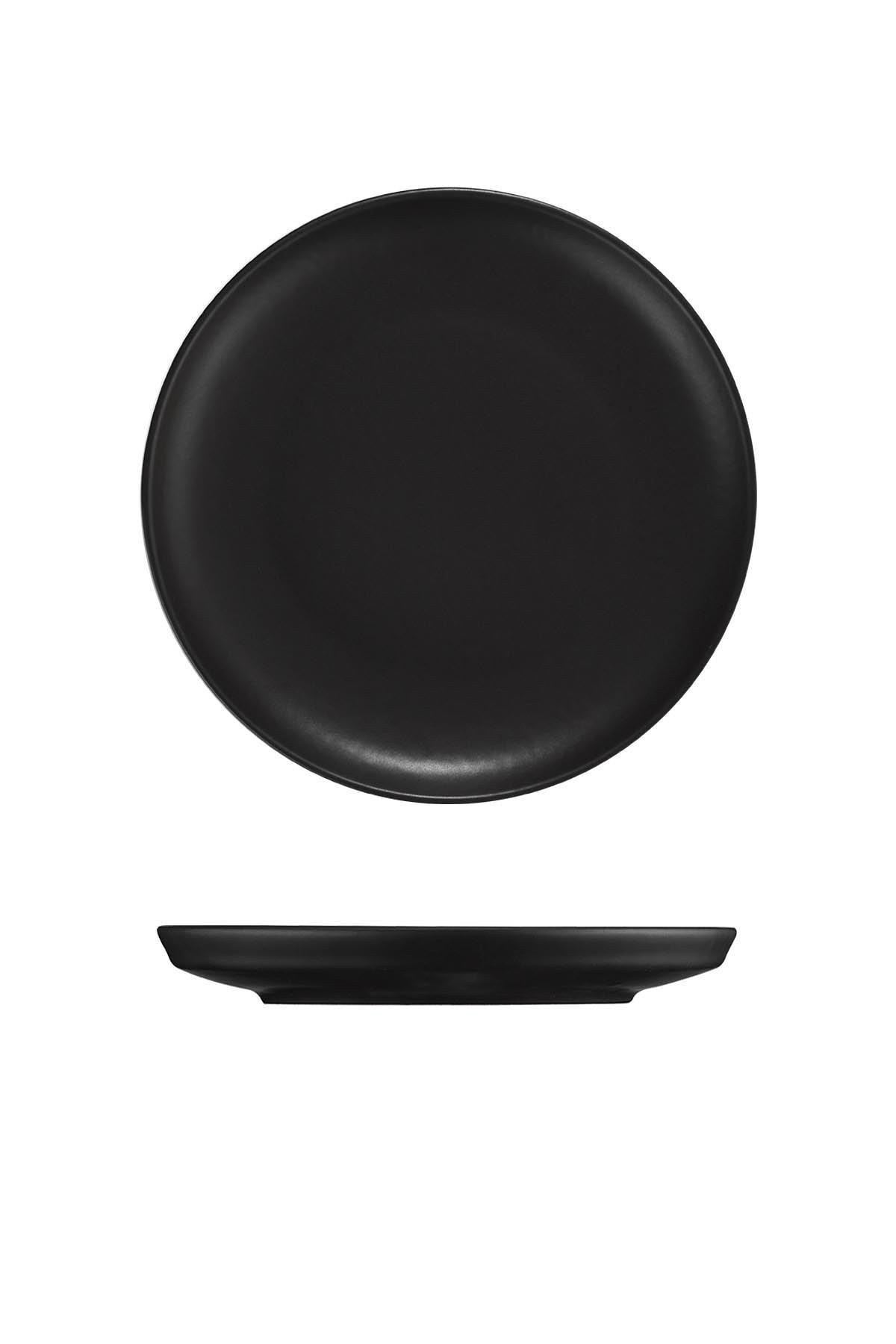 Geschirrset 18-tlg. aus Porzellan Schwarz Matt 6 Personen 3