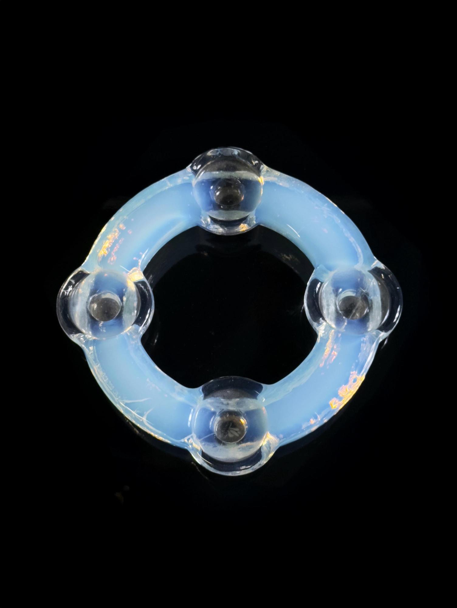 Vintage candlestick opal glass 1960s 7