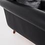Vintage Sessel Naturleder Holz Schwarz 1970er Jahre  12