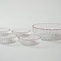Glass bowls set 5-piece Transparent Red 1970s 5
