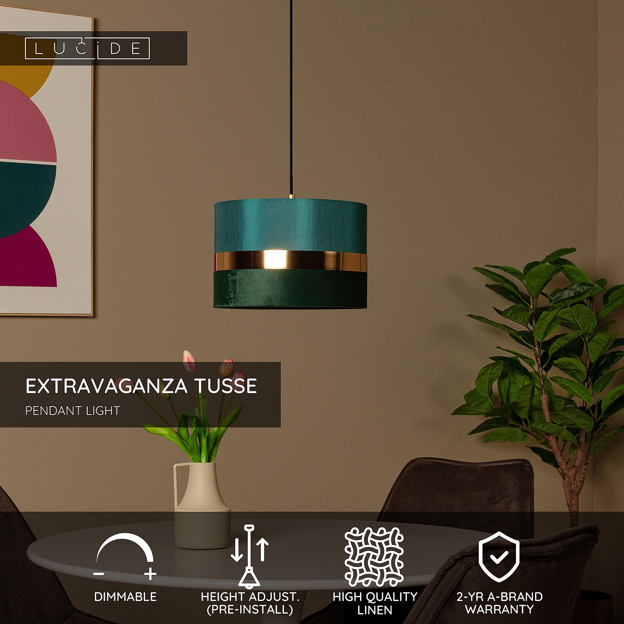 Tusse Pendelleuchte Leinen Grün 4