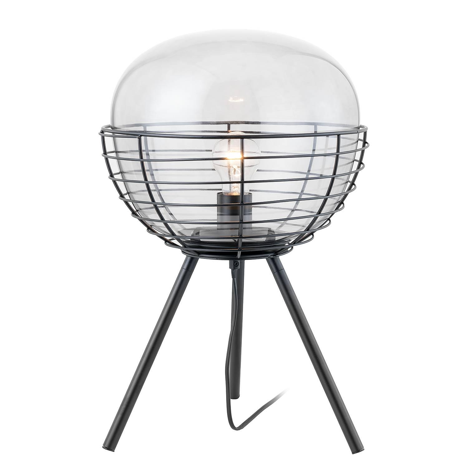 1-Flammig Tischleuchte Malle Rauchglas Eisen 2