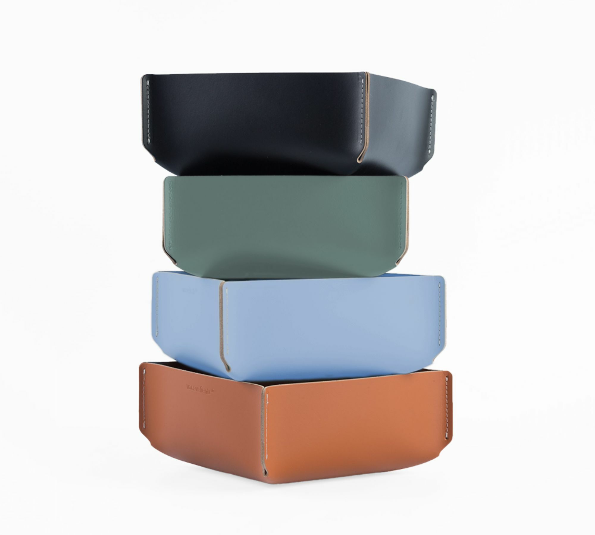 Korb S 100% Recyceltes Leder Eukalyptus 3