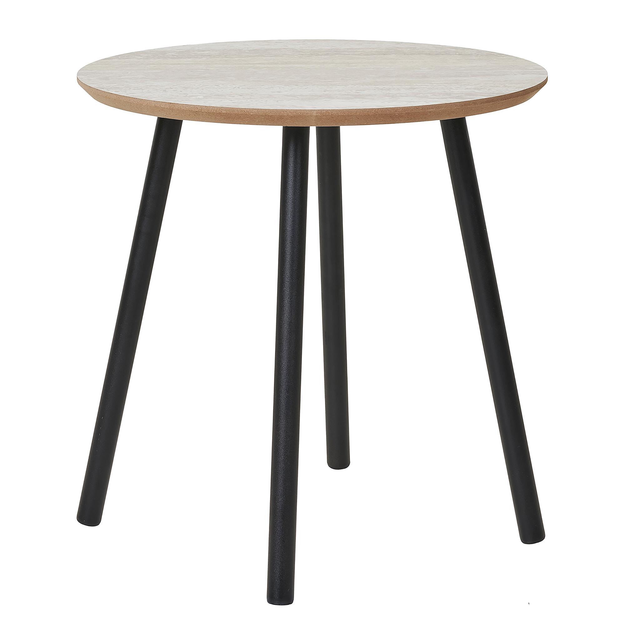 Motindi Couchtisch Travertin Dekor Schwarz 40x40cm 1