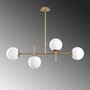 Pendant lamp 4 glass spheres metal gold 4
