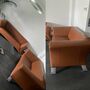 2x Sofa Leder Aluminium Orange 5