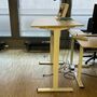 Schreibtisch Höhenverstellbar Holz Metall Beige 2