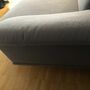 Sofa Récamiere Links mit Hocker Webstoff Metall Grau 7
