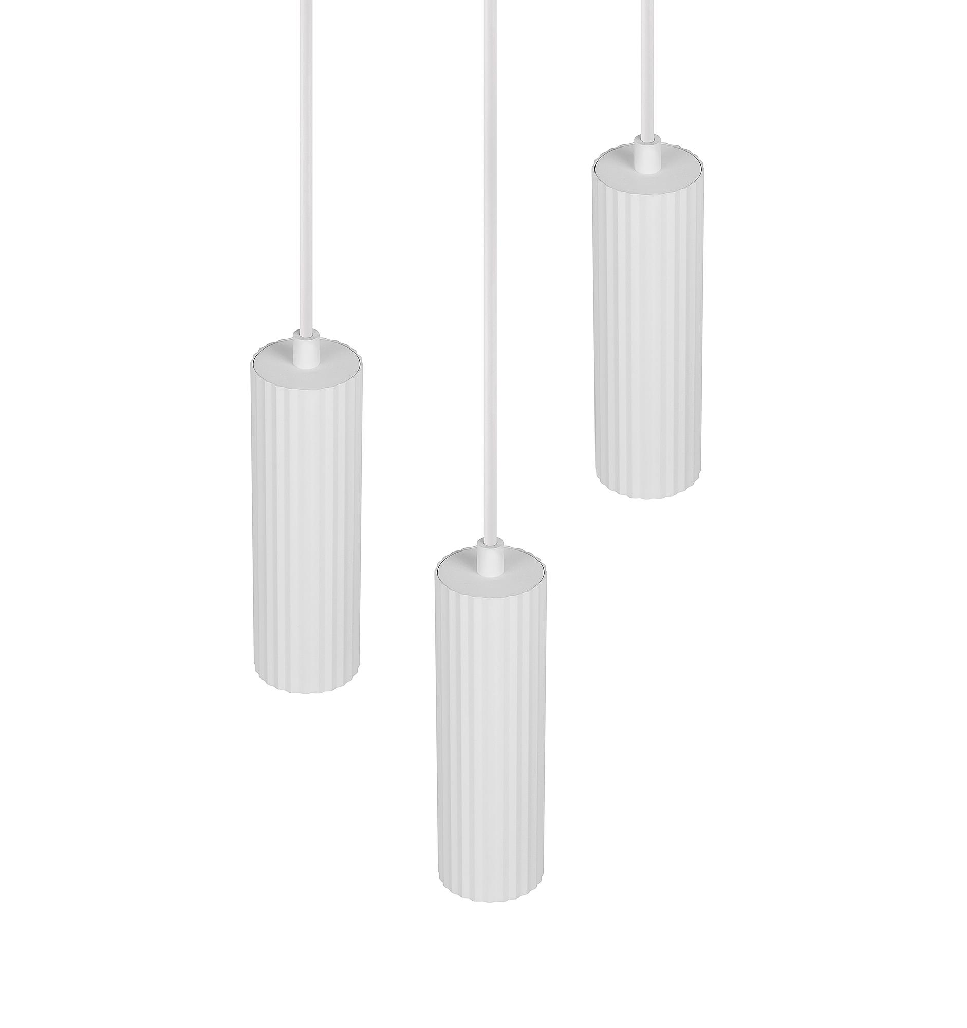 Soka Pendant Light Iron 3-bulb White 4